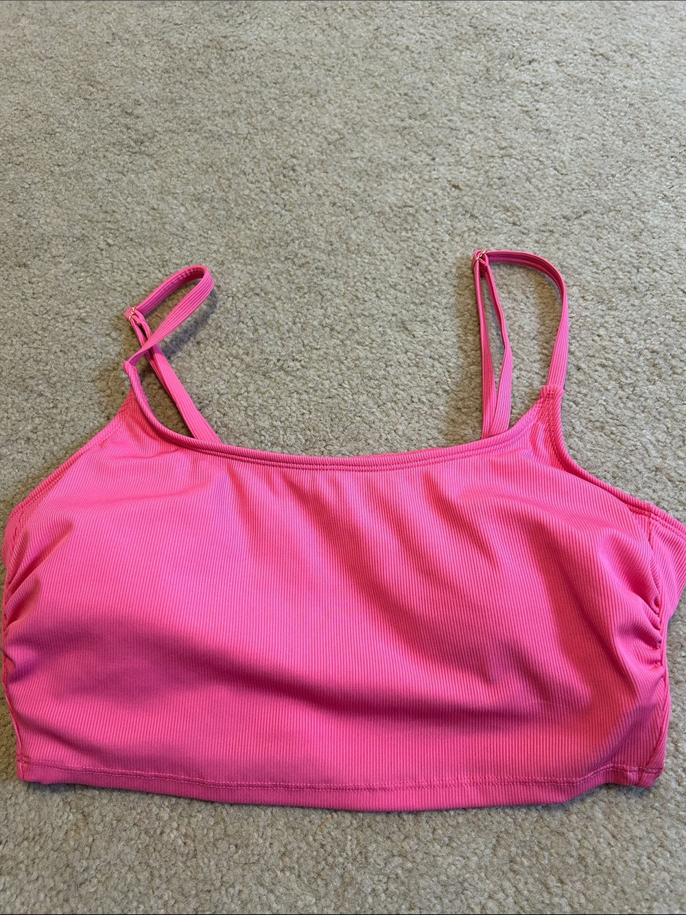 Pink Ribbed Swim Top - Picture 2 of 7